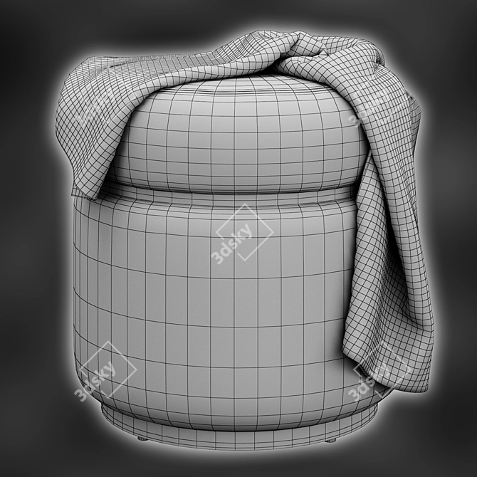 Agra Ottoman: Elegant and Versatile 3D model image 4