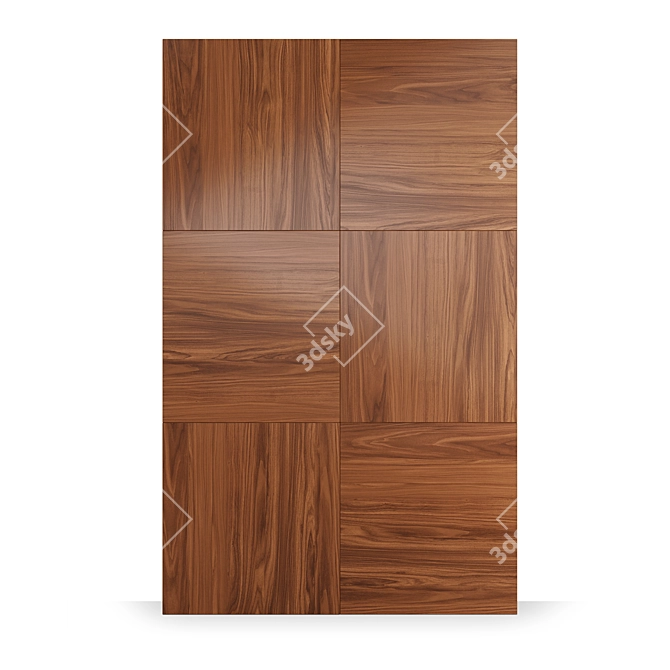 Luxury Walnut Wood Wall Panels 3D model image 1