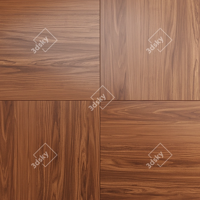 Luxury Walnut Wood Wall Panels 3D model image 2