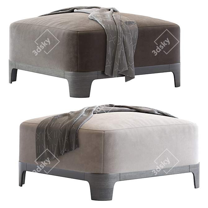 Keaton Ottoman: Stylish and Versatile Footrest 3D model image 1