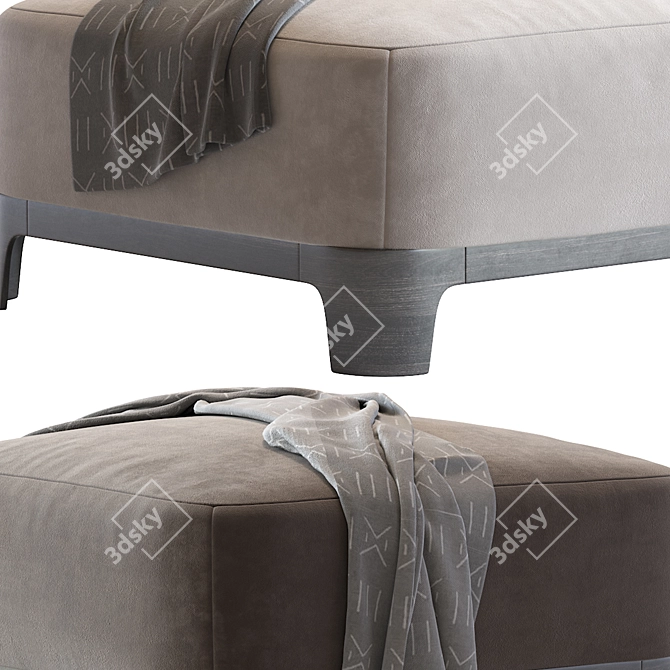 Keaton Ottoman: Stylish and Versatile Footrest 3D model image 4