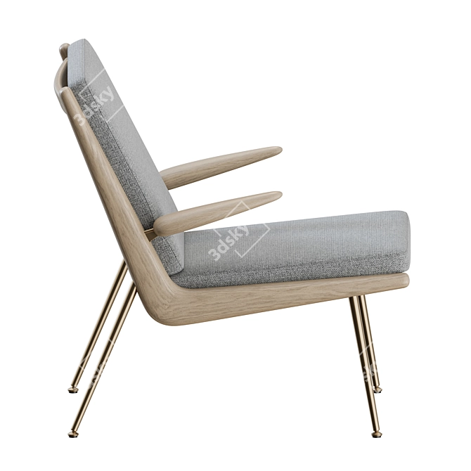 Sleek Boomerang Armchair: Modern Comfort. 3D model image 7
