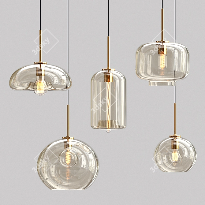 Elegant Genea Pendants: Illuminate with Style 3D model image 1