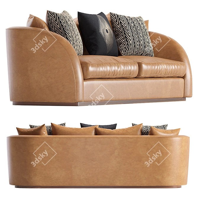 Luxury Palm Leather Sofa 3D model image 3