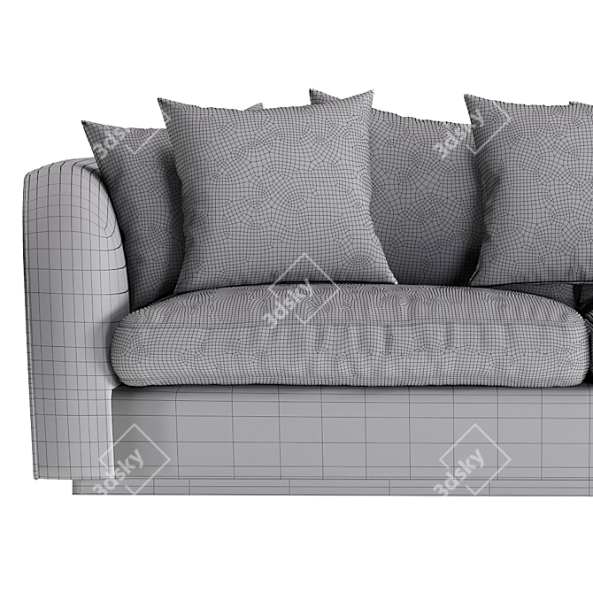 Luxury Palm Leather Sofa 3D model image 4