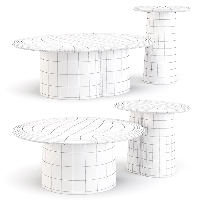  Nordic Oak: Proto Coffee & Side Tables 3D model image 4