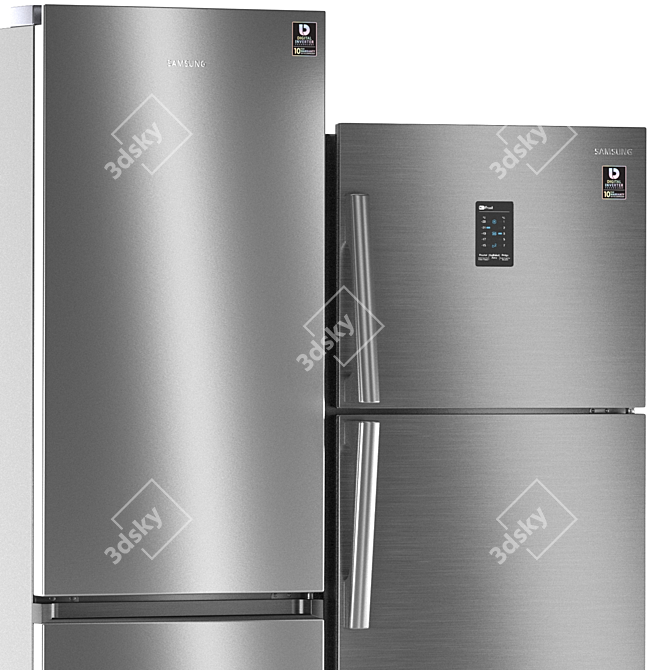 Samsung Refrigerator Set 6: SpaceMax Side-by-Side, RB36T604FSA, RT35K5440S8 3D model image 4