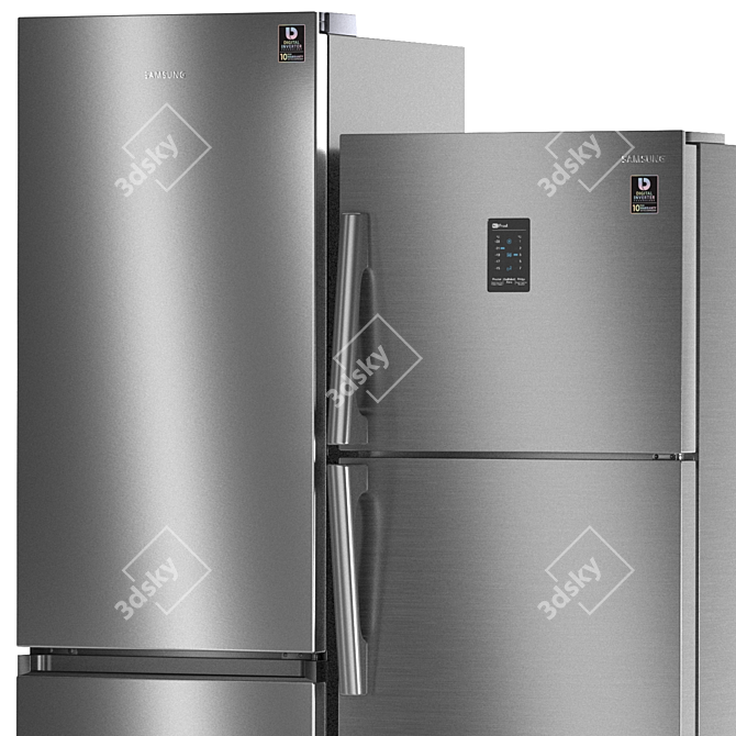 Samsung Refrigerator Set 6: SpaceMax Side-by-Side, RB36T604FSA, RT35K5440S8 3D model image 5