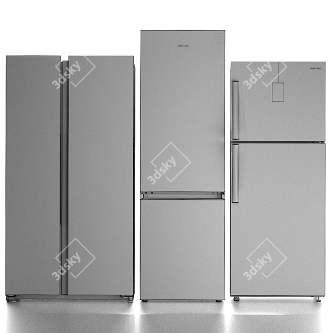 Samsung Refrigerator Set 6: SpaceMax Side-by-Side, RB36T604FSA, RT35K5440S8 3D model image 6