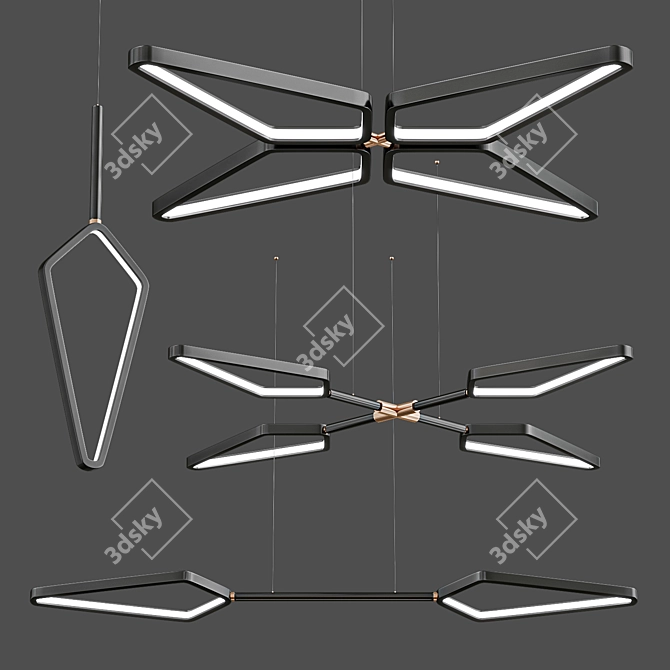 Futuristic Selo 4-Piece Set: Modern Design for Your Space 3D model image 1