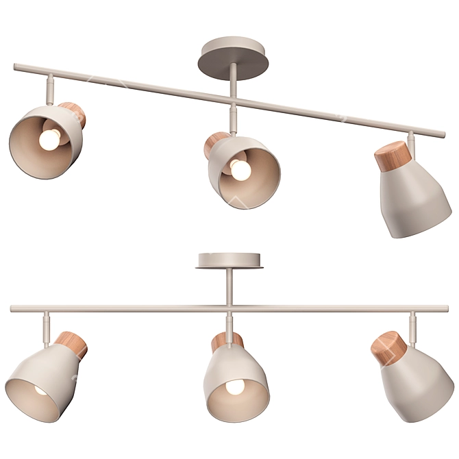 Albert Charcoal Grey Ceiling Lamp 3D model image 2
