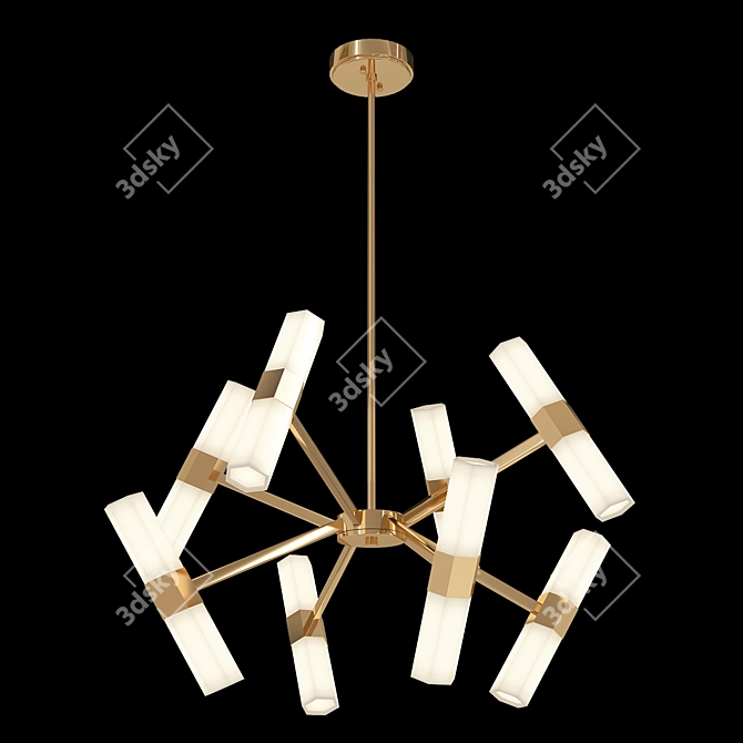 Vintage Elegance Prism Chandelier 3D model image 1