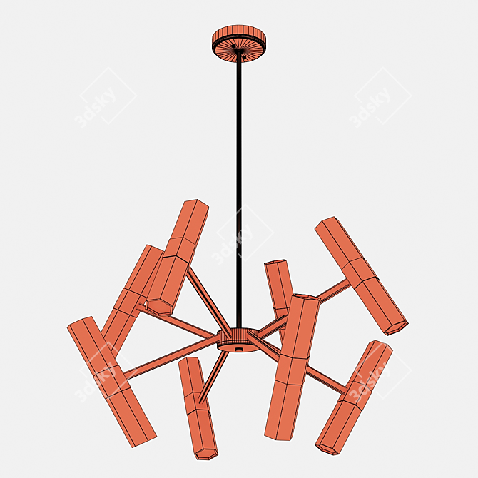 Vintage Elegance Prism Chandelier 3D model image 2
