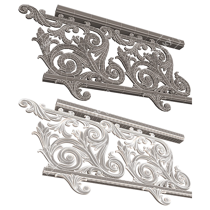 Elegant Iron Railing for Timeless Charm 3D model image 6