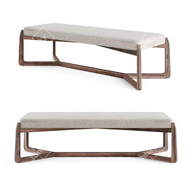 Modern Roscoe Bench - Sleek and Stylish Seating 3D model image 1