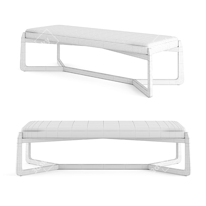 Modern Roscoe Bench - Sleek and Stylish Seating 3D model image 4