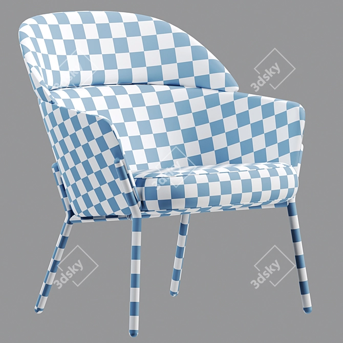 Modern Italian Wam 1570 Armchair 3D model image 4