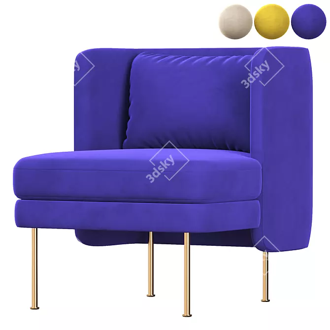Modern Bloke Lounge Chair 3D model image 3