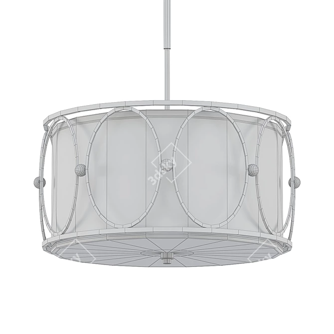 Elegant 3-Light Ovala Pendant 3D model image 2