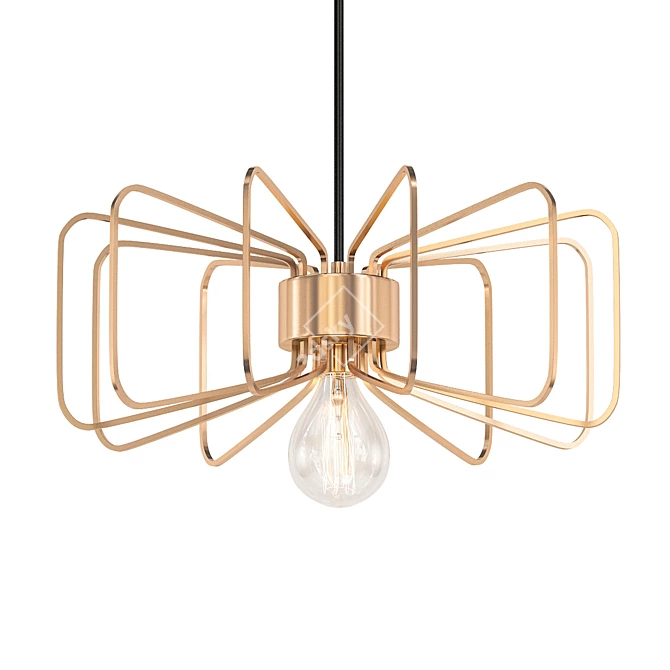Polished Brass Pendant Light: Daisy 14 3D model image 1