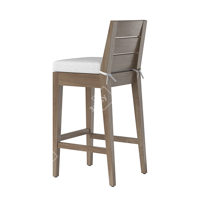 Elevate Your Space: Belvedere Teak Stool 3D model image 2