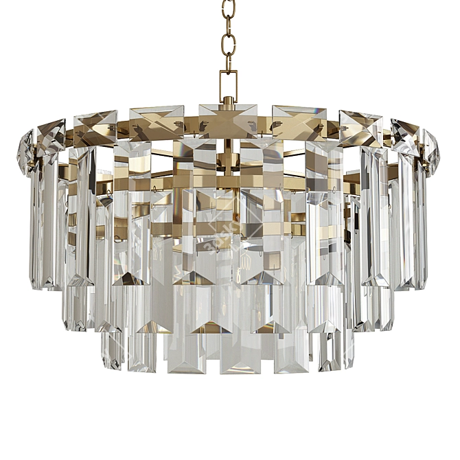 Elegant Arden Brass Chandelier 3D model image 1