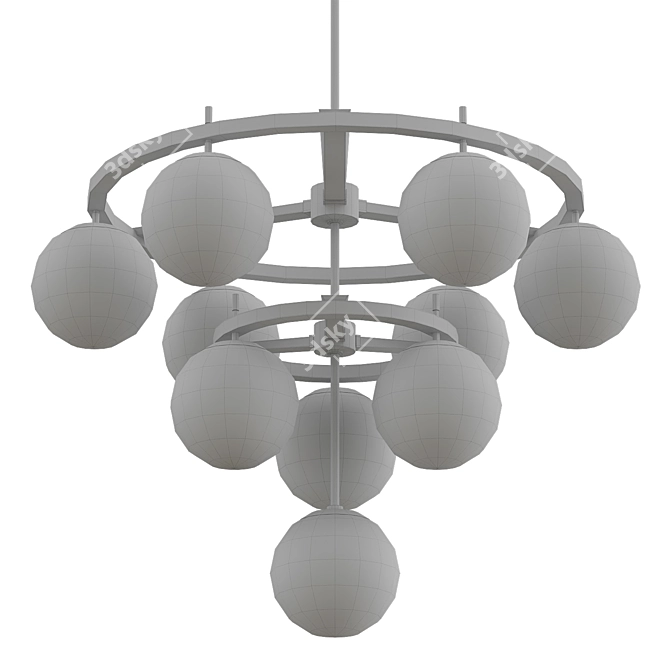 Elegant Alluria Weathered Black Chandelier 3D model image 2