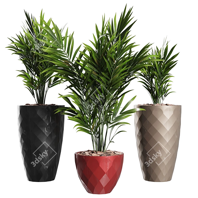 Tropical Vase Plant 3D Model 3D model image 2