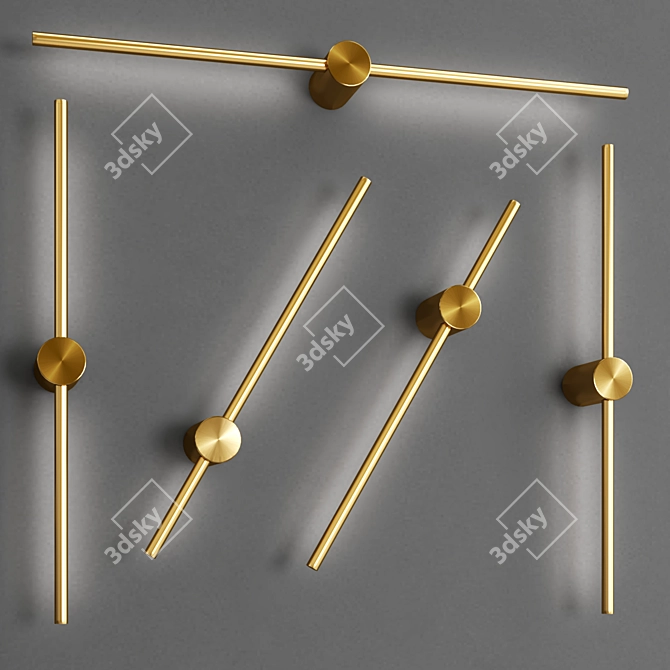 ION Rod Lamps: Sleek Wall-Mounted Illumination 3D model image 2