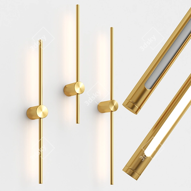 ION Rod Lamps: Sleek Wall-Mounted Illumination 3D model image 3