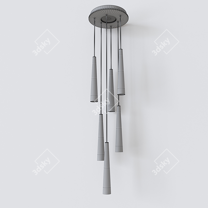 Elegant Apollinaire Circular Chandelier 3D model image 4