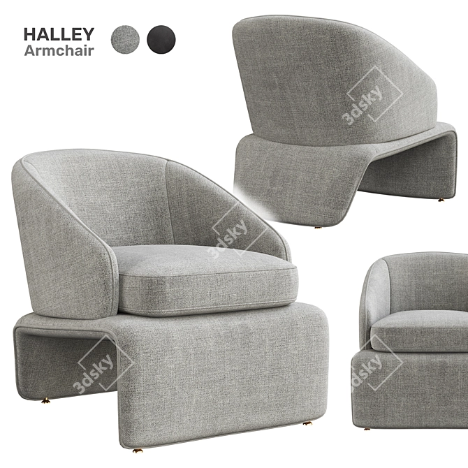 Elegant Minotti Halley Armchair 3D model image 6