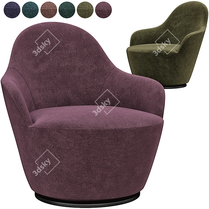 Elegant Swivel Armchair: 2-in-1 Comfort 3D model image 1