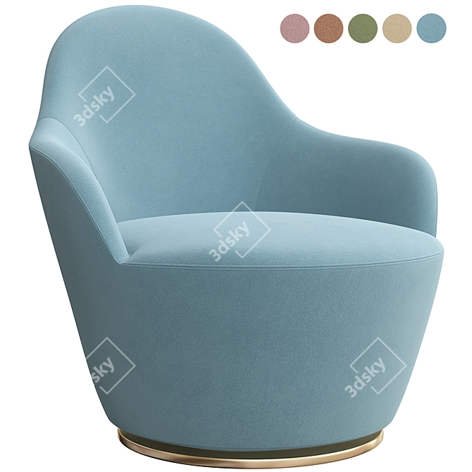 Elegant Swivel Armchair: 2-in-1 Comfort 3D model image 8