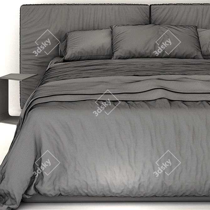Modern Gray Bed - Ditre Italia 3D model image 4
