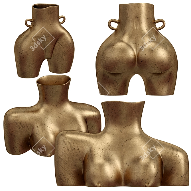 Elegance in Bloom: Body Vase Set 3D model image 1