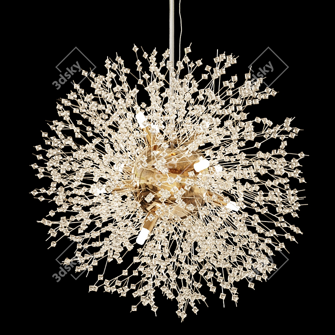 Elegant Crystal Ball Chandelier 3D model image 1