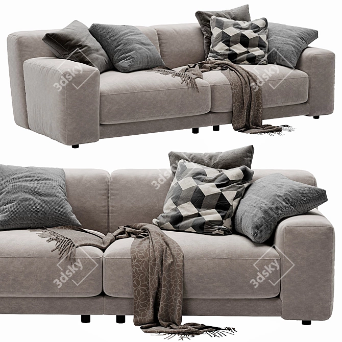 Blanche Tutto: Modern 2-Seater Sofa 3D model image 1