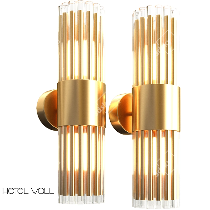 Sleek Hetel Wall Lamp 3D model image 1