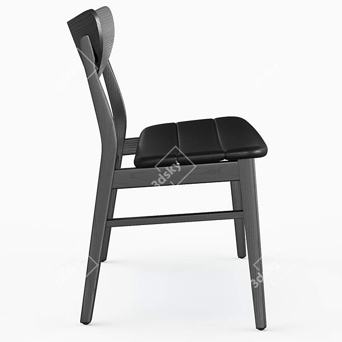 Modern Slat Back Side Chair 3D model image 3