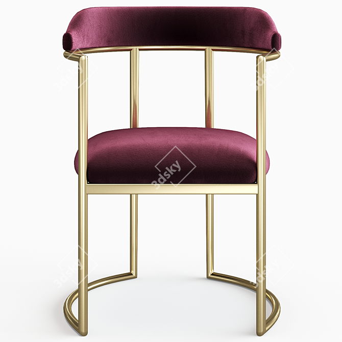 Acapulco Velvet Arm Chair: Luxurious & Stylish 3D model image 2