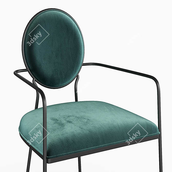 Elegant Cairo Linen Armchair 3D model image 4