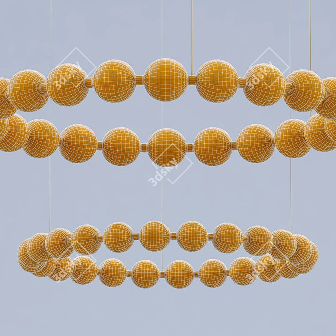 Elegant LED Chandelier with Glass Spheres 3D model image 2