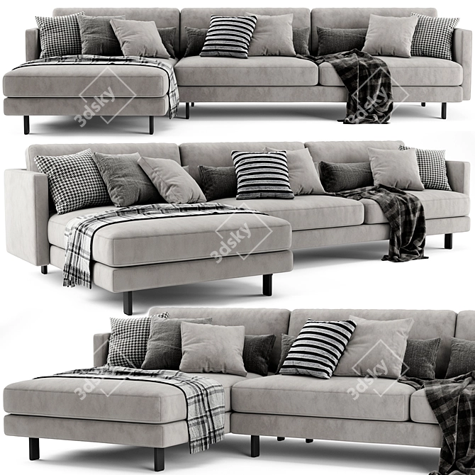 Elegant Linteloo Njoy XL Chaise 3D model image 1