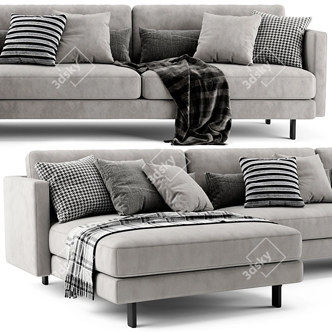 Elegant Linteloo Njoy XL Chaise 3D model image 4