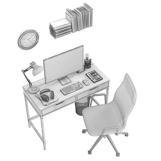 Green iMac Workspace: Complete Set for Productivity 3D model image 7