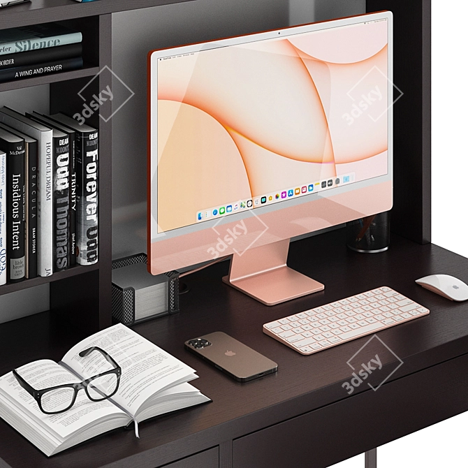 iMac Orange: The Perfect Workplace Upgrade 3D model image 4