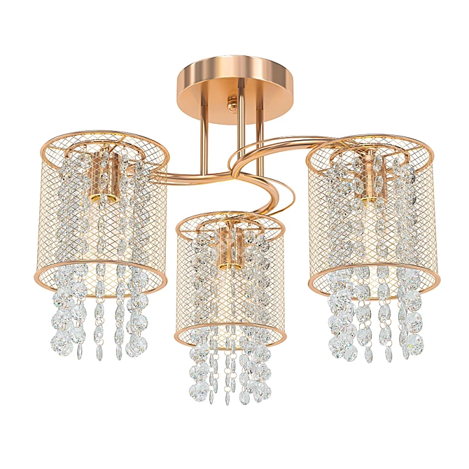 Elegant Gold Ceiling Light 3D model image 1