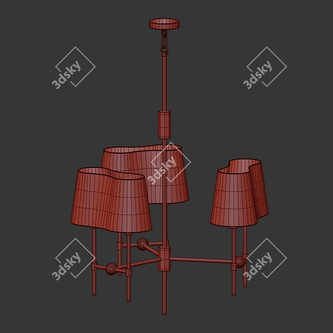 Elegant Flow Decor Seymour Chandelier 3D model image 3