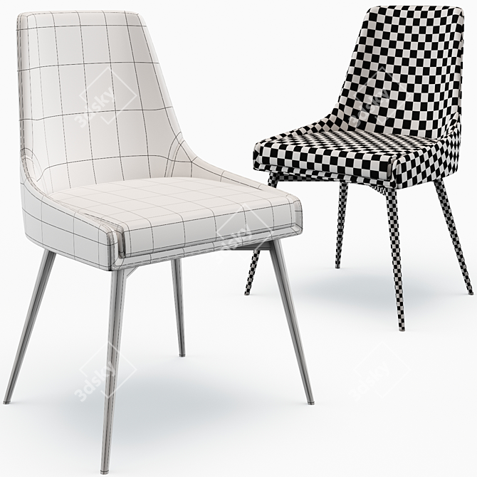 Elegant Ellenberger Velvet Chair 3D model image 5